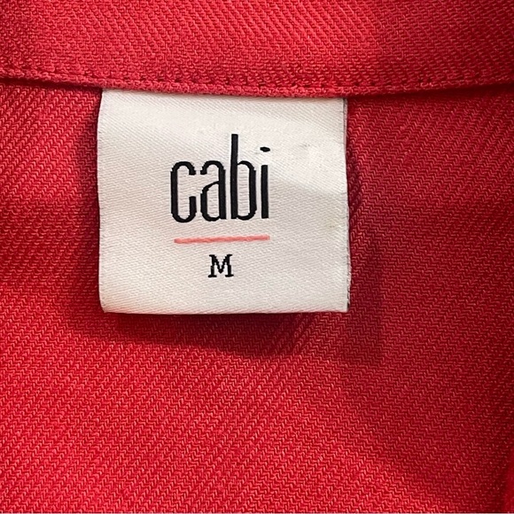 CAbi Valentine Linen Blend Double Placket Button Red Blazer Medium - Picture 3 of 11